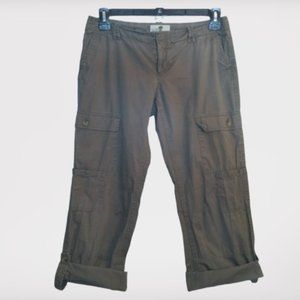 Banana Republic Khaki Green Cargo Roll-up Capris